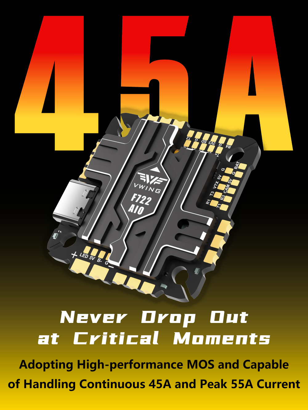 VWING F722 AIO Uçuş Kontrol Ci - Fpv Drone Battery incelemesi ve fiyatı